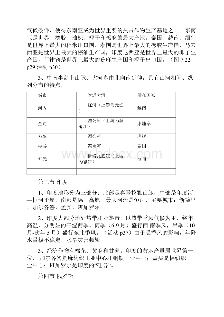 人教版七年级下册地理知识点总结梳理1Word格式文档下载.docx_第3页