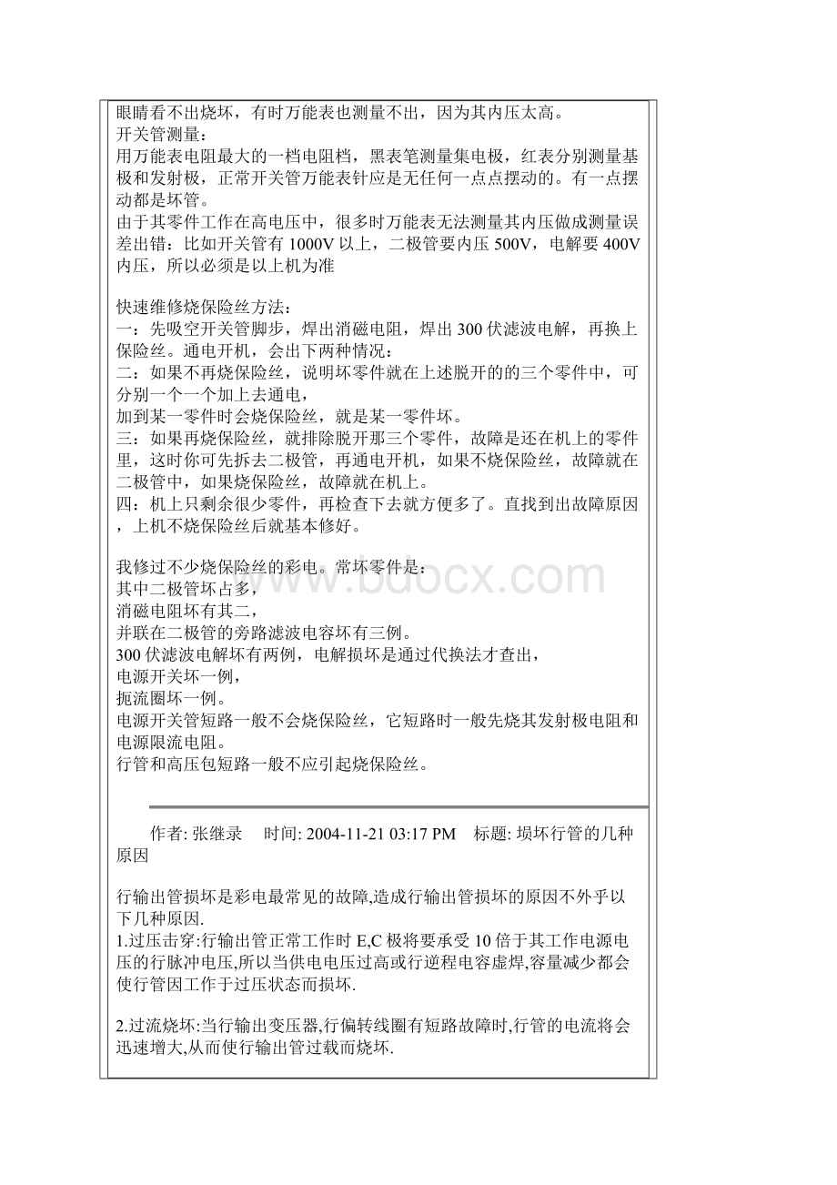 教你如何快速维修彩电烧保险丝的故障.docx_第2页