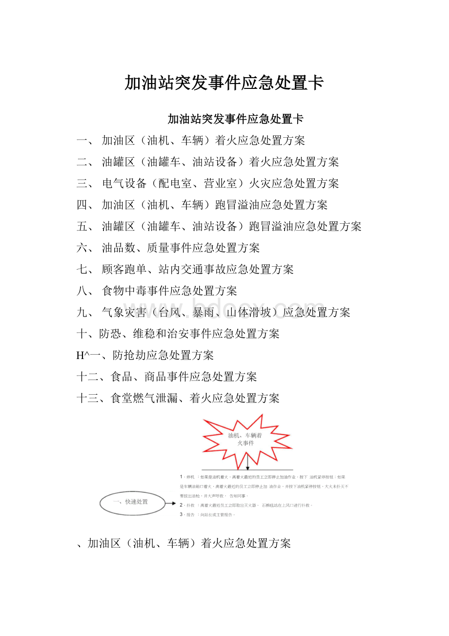 加油站突发事件应急处置卡Word文档格式.docx