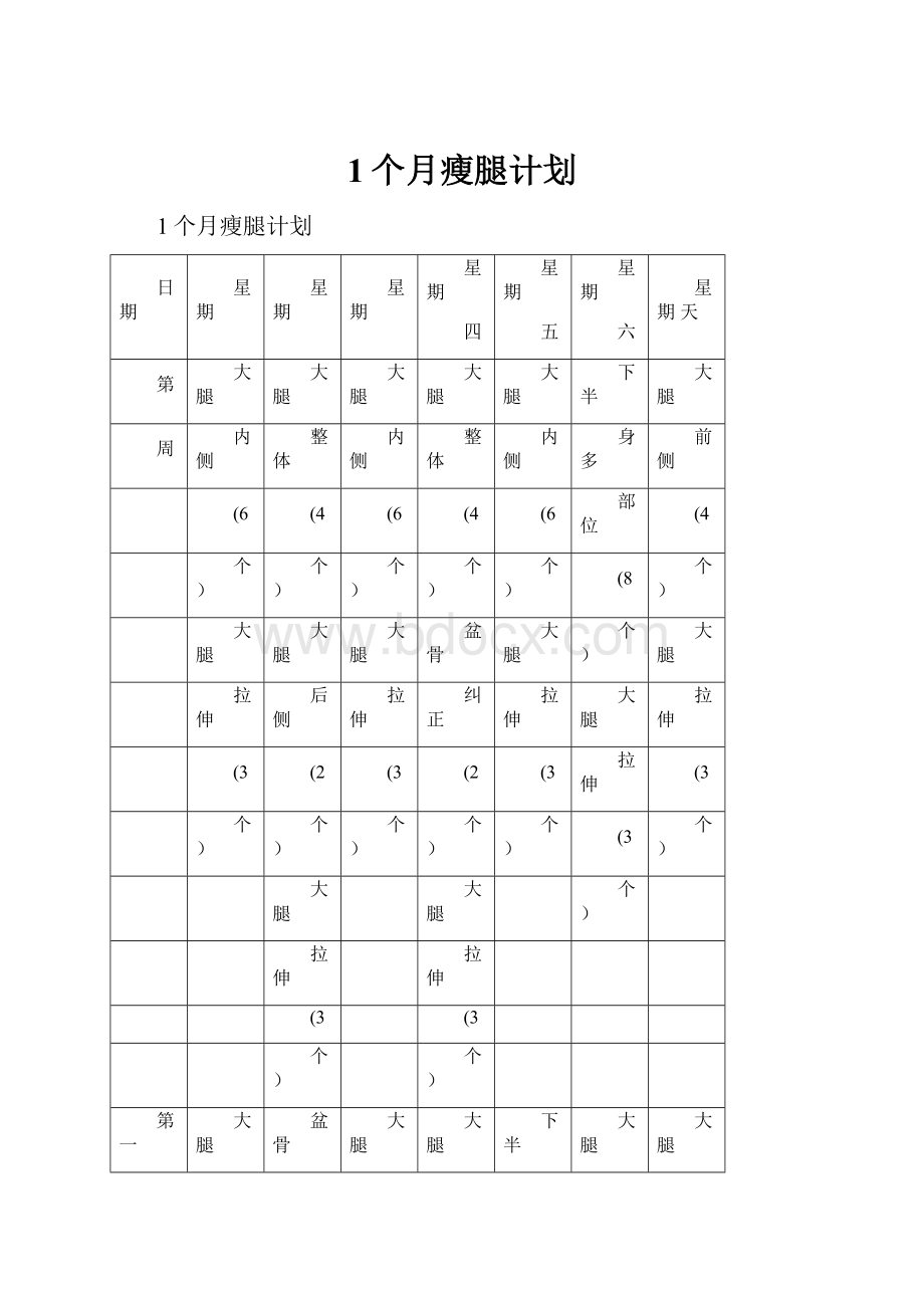 1个月瘦腿计划Word文档下载推荐.docx_第1页