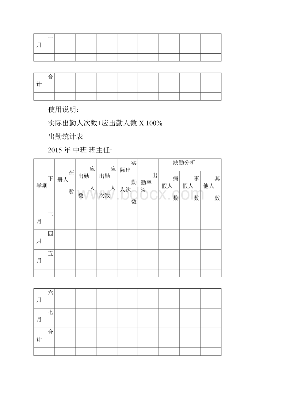 幼儿园出勤统计表Word下载.docx_第3页