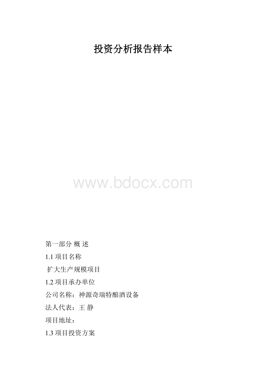 投资分析报告样本.docx