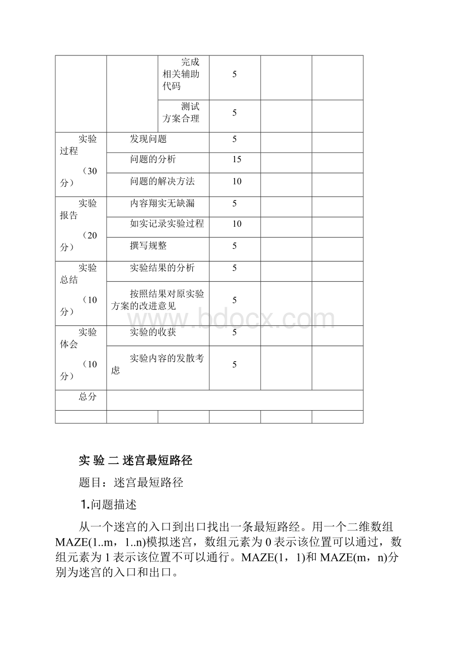 迷宫最短路径数据结构源码实验报告Word文档下载推荐.docx_第2页