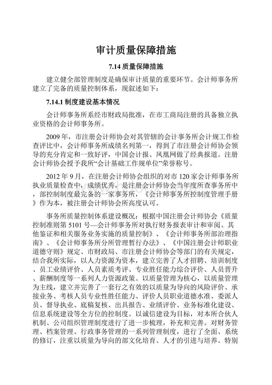 审计质量保障措施.docx_第1页