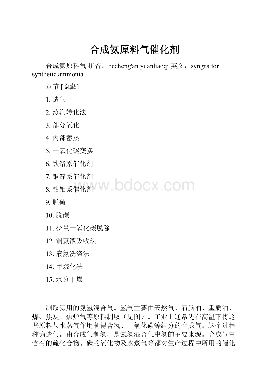 合成氨原料气催化剂Word文档下载推荐.docx_第1页