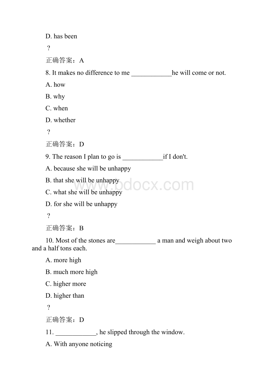 福师14秋《大学英语2》在线作业二答案.docx_第3页