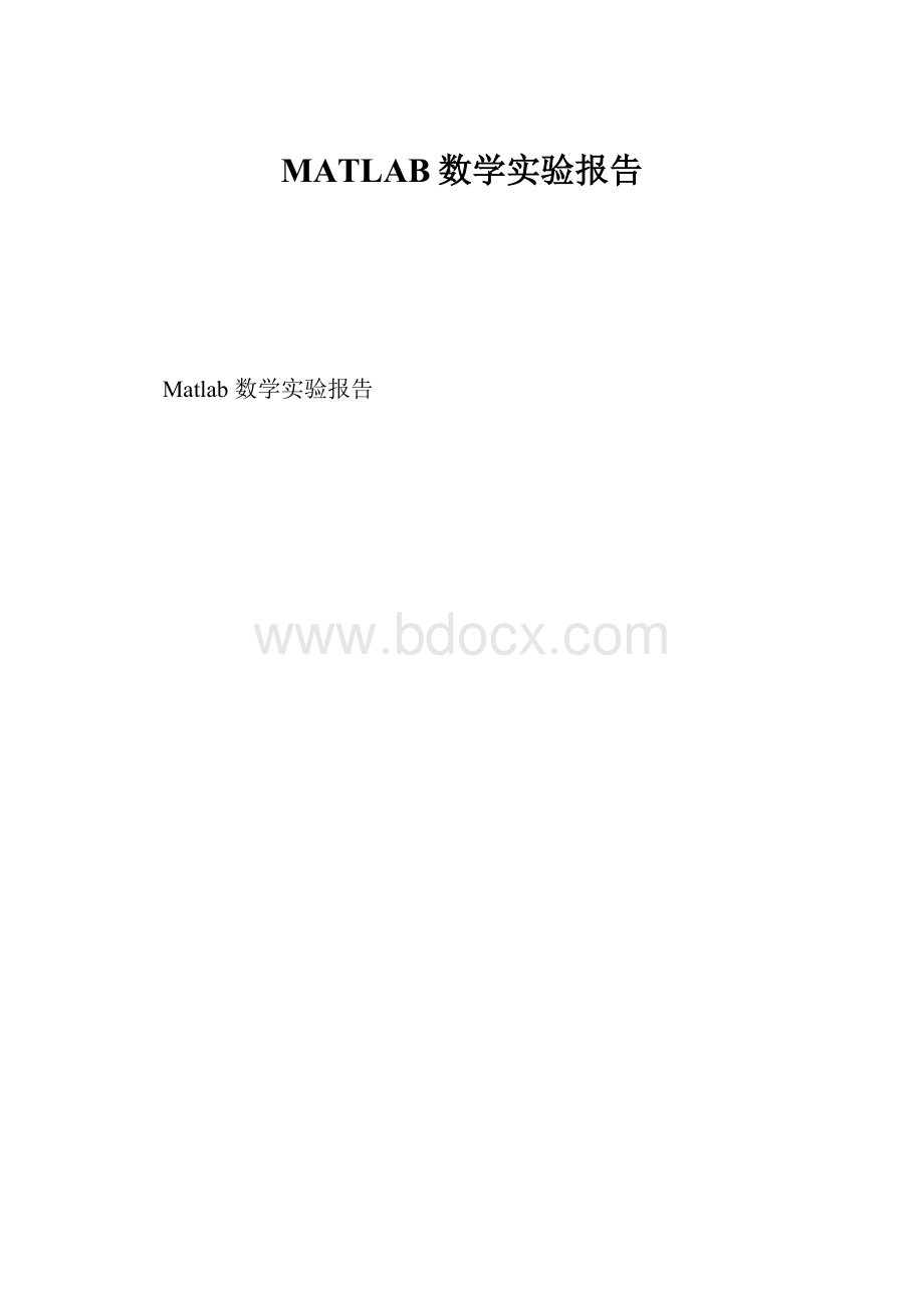 MATLAB数学实验报告Word文档下载推荐.docx