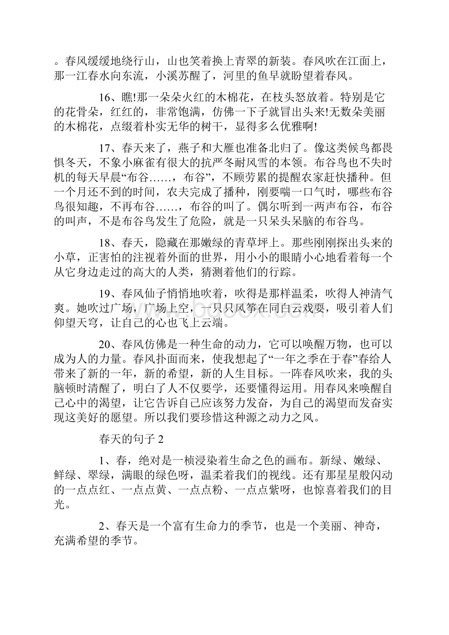 关于春天的句子感言合集Word文档格式.docx_第3页