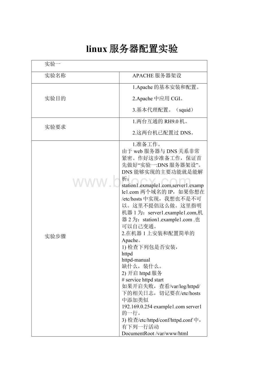 linux服务器配置实验.docx