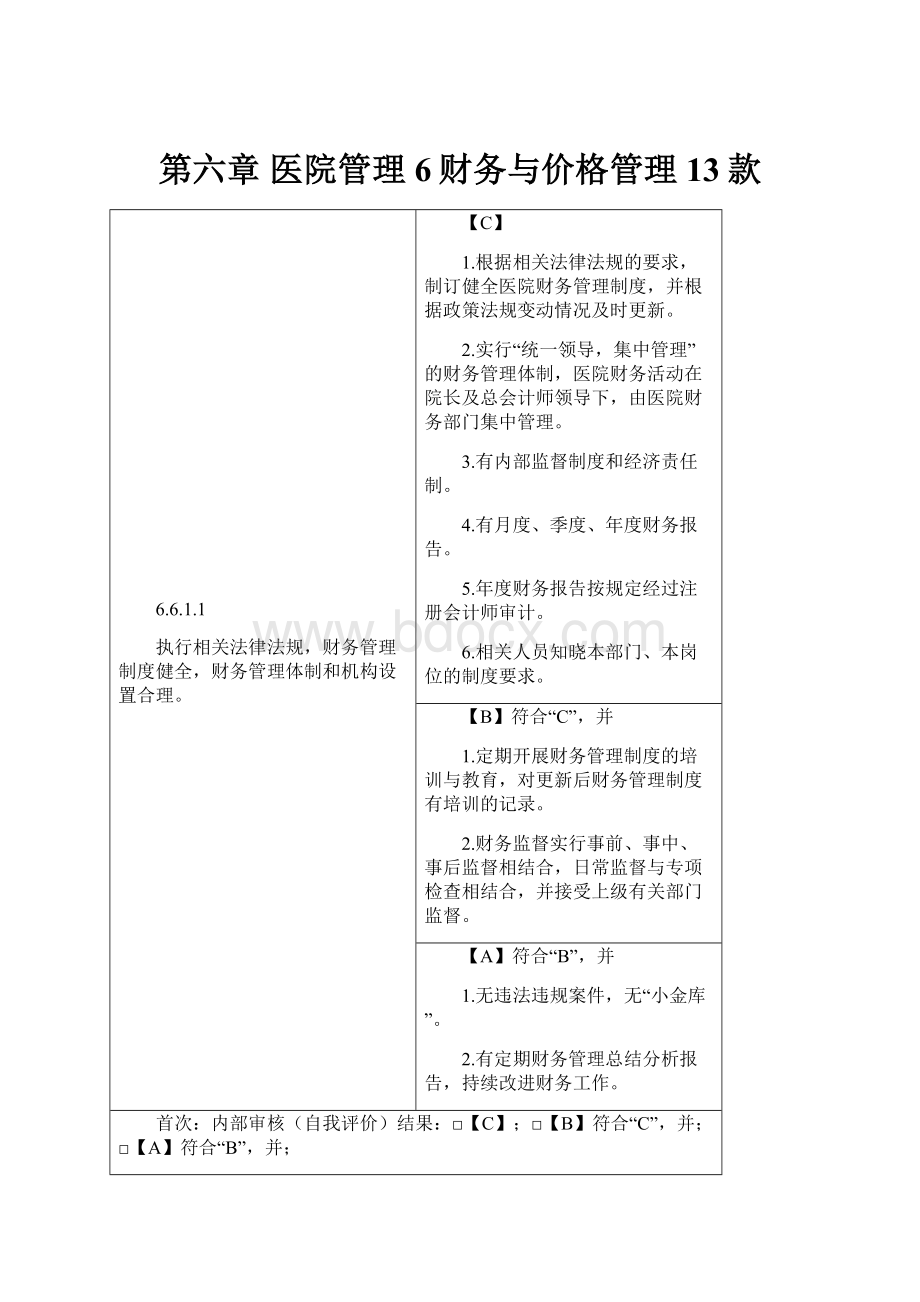 第六章医院管理6财务与价格管理13款Word格式文档下载.docx_第1页