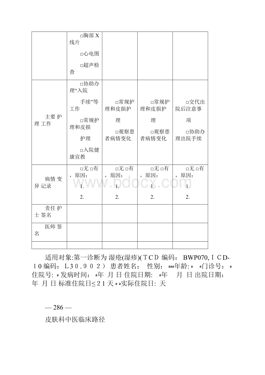 湿疮湿疹中医临床路径住院表单.docx_第3页