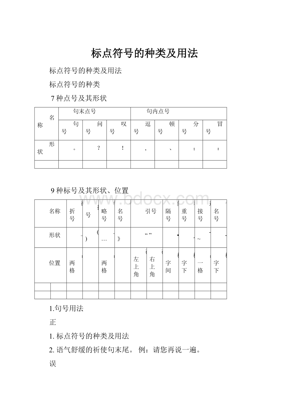 标点符号的种类及用法.docx_第1页