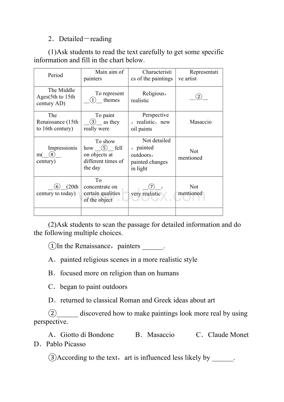 新课标人教版选修六教案 Unit1 Art.docx_第3页