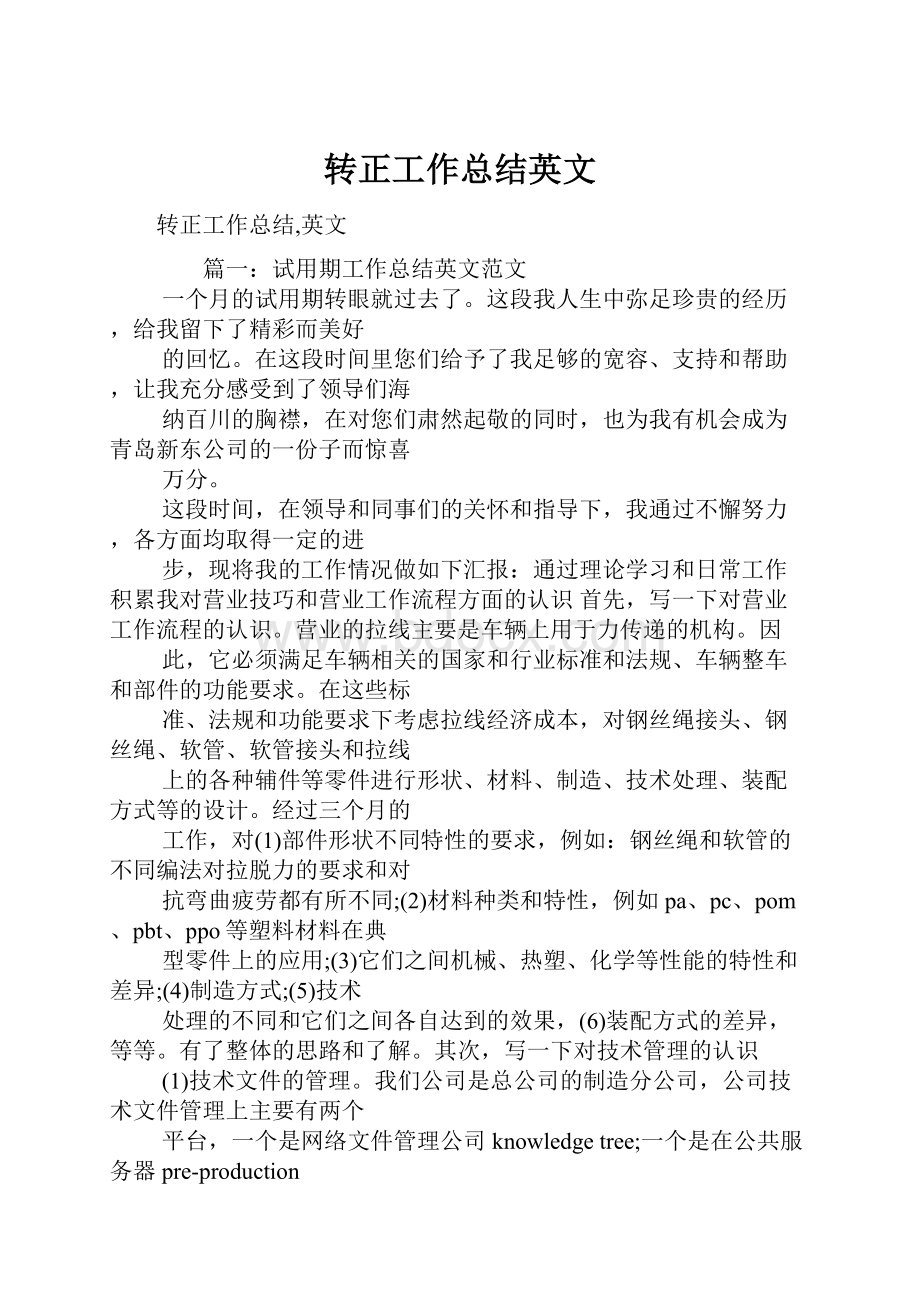 转正工作总结英文.docx