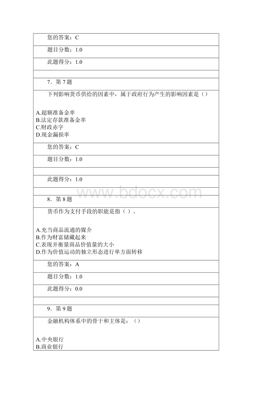 华南师大网院秋货币银行学在线作业.docx_第3页