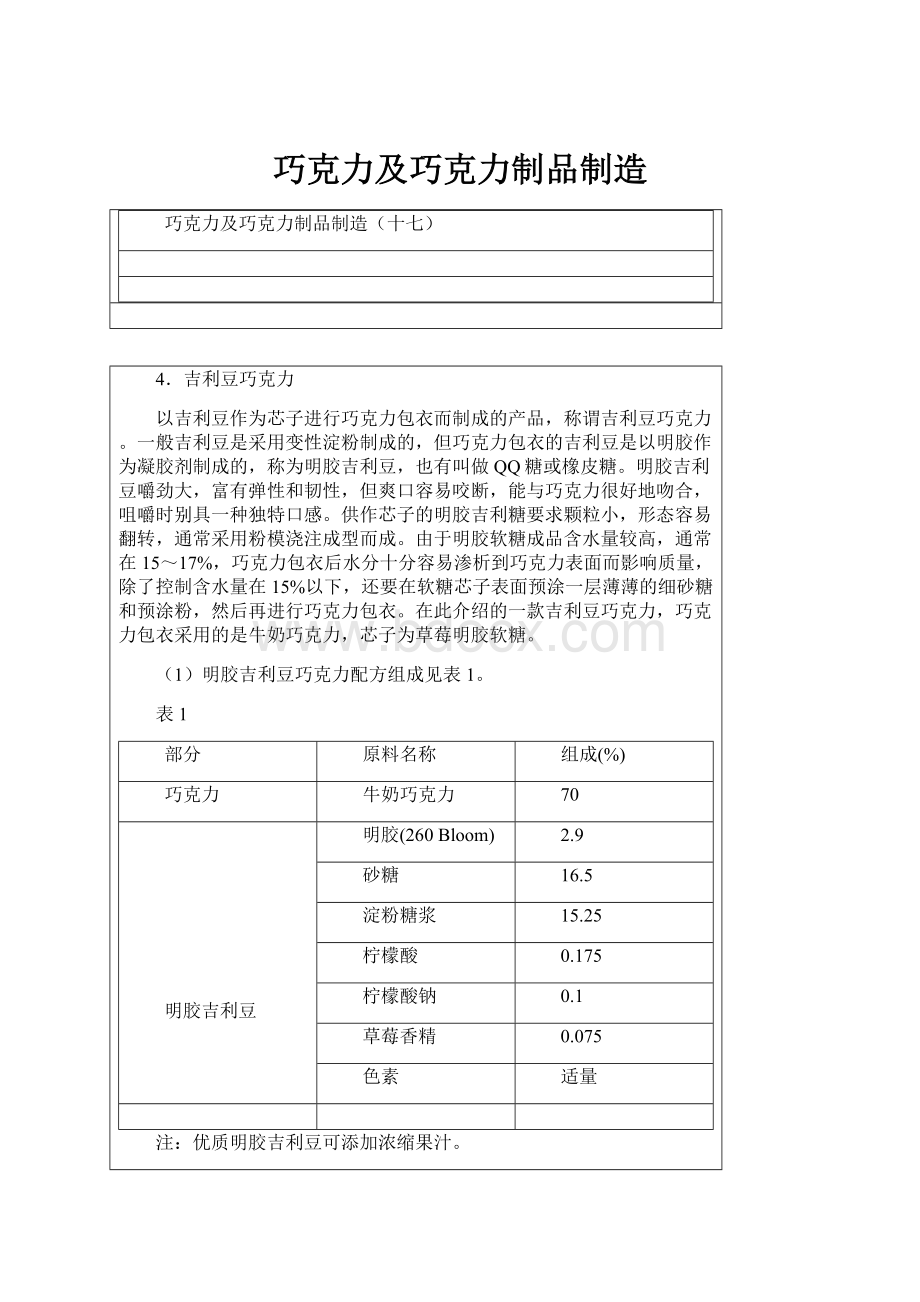 巧克力及巧克力制品制造Word格式.docx_第1页