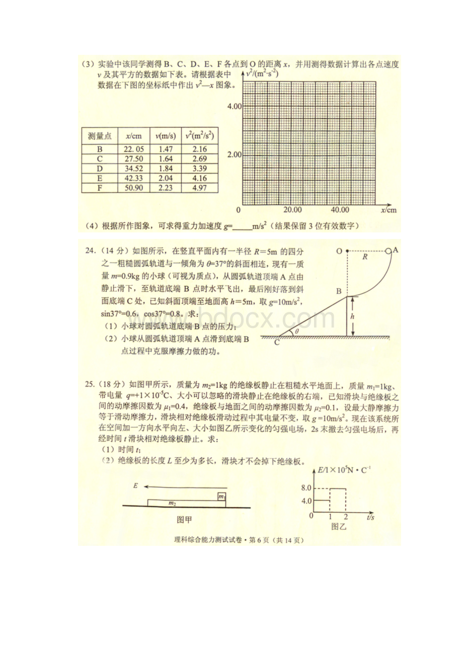 昆明高三年级第一次统测理综物理部分试题与答案图片版副本Word文件下载.docx_第3页