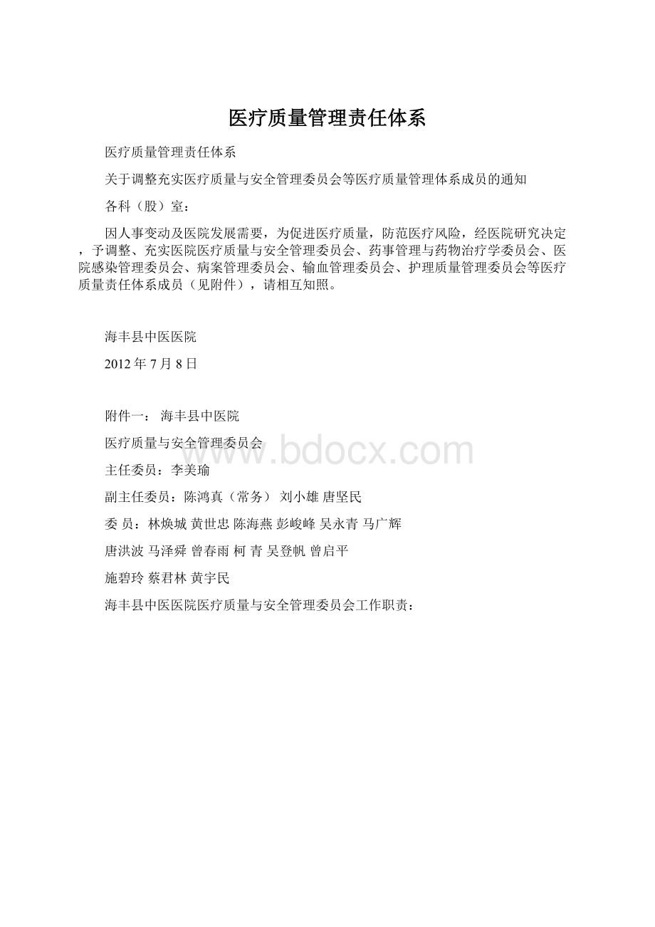 医疗质量管理责任体系.docx_第1页