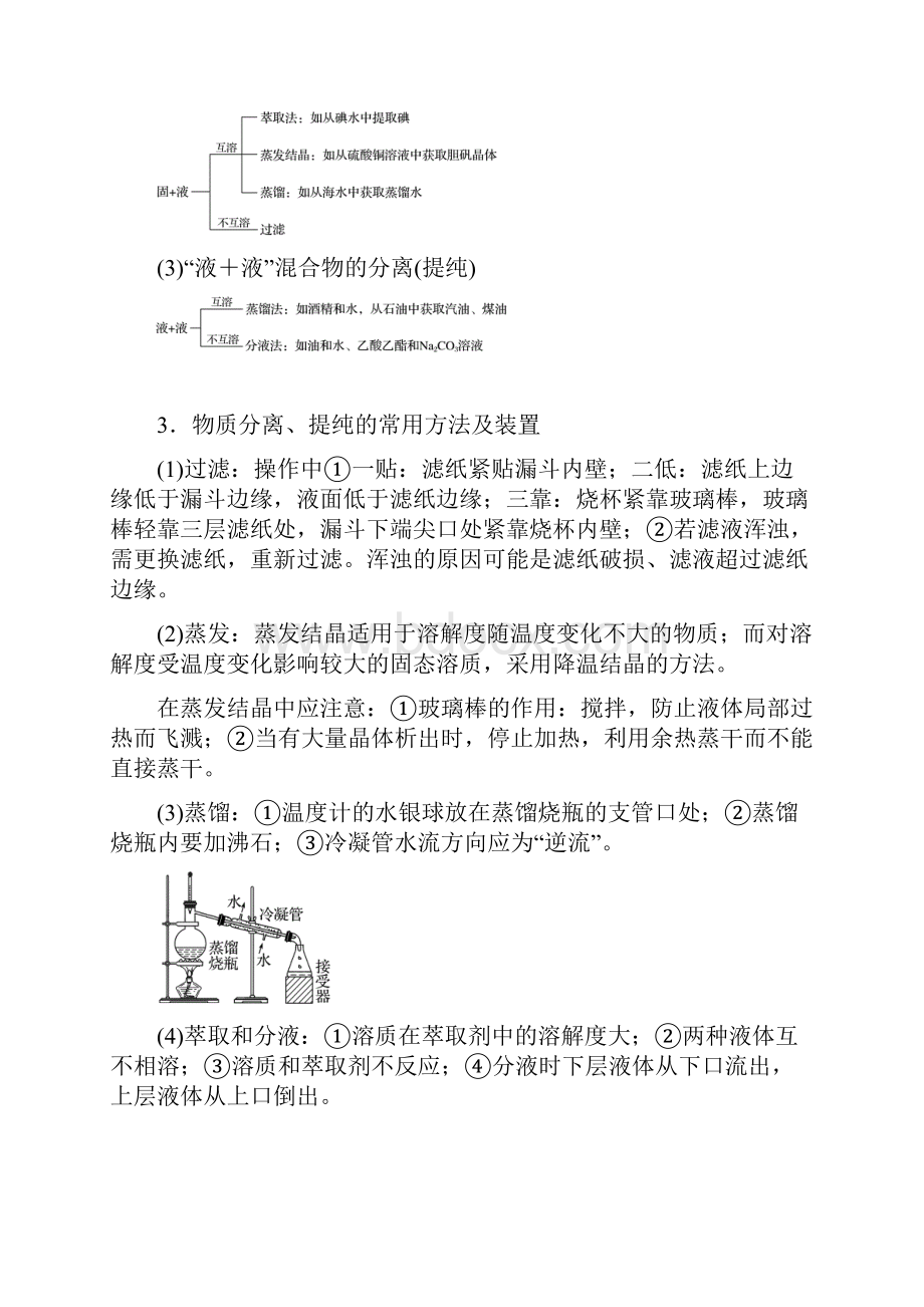 高三复习物质的分离与提纯知识点及习题.docx_第2页