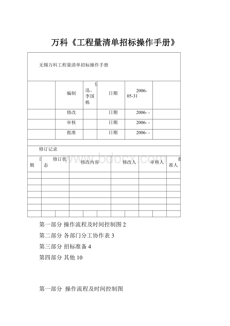 万科《工程量清单招标操作手册》Word文档格式.docx