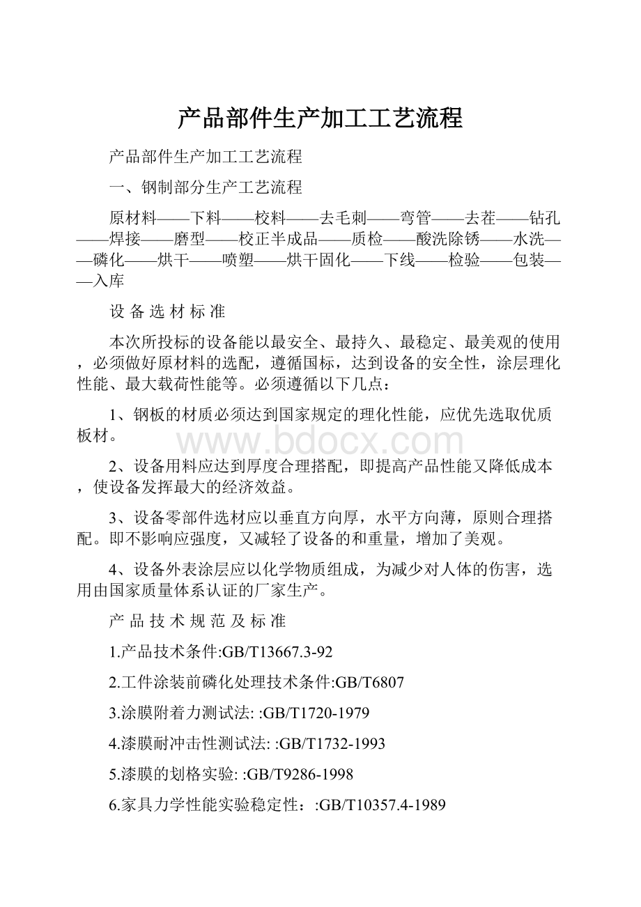 产品部件生产加工工艺流程.docx_第1页