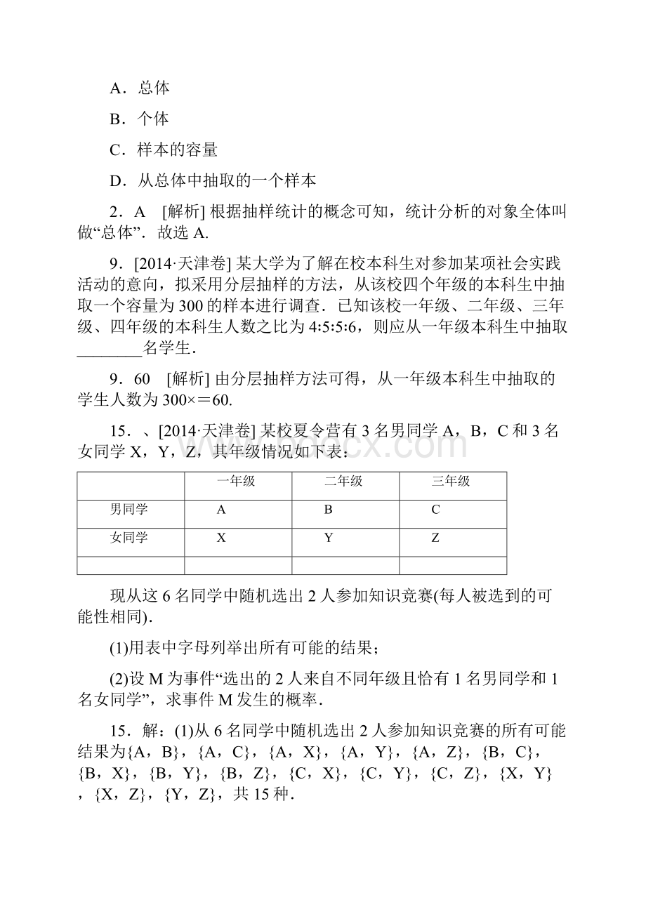 高考数学文科高考真题+模拟新题分类汇编I单元 统计.docx_第2页