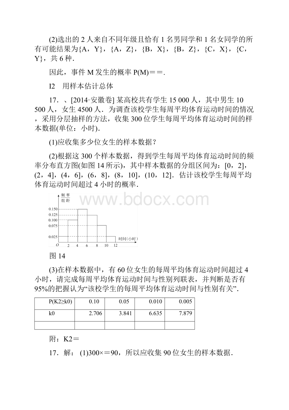 高考数学文科高考真题+模拟新题分类汇编I单元 统计.docx_第3页