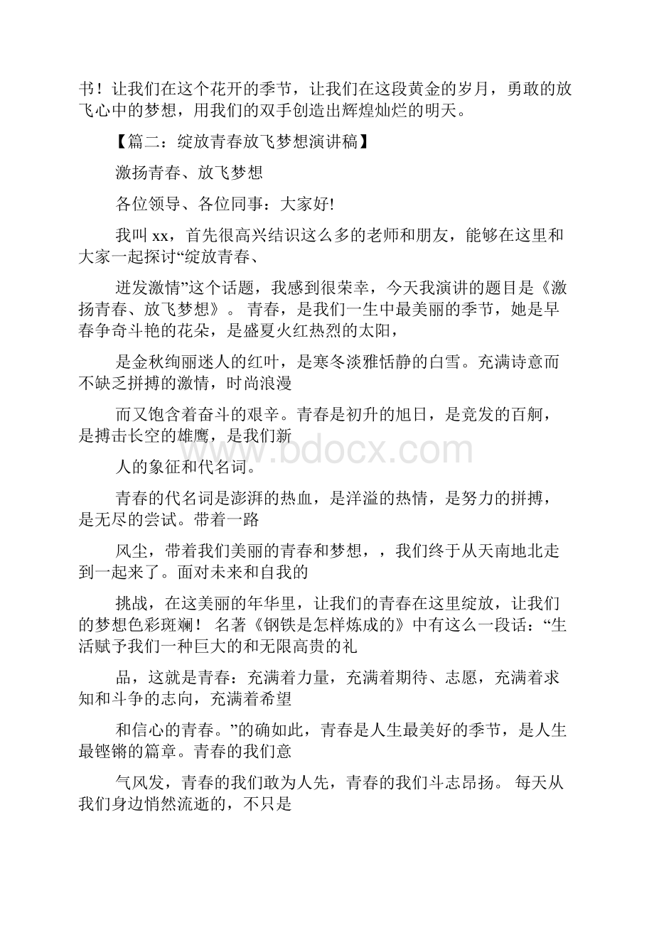 梦想作文之放飞心中梦想演讲稿Word下载.docx_第2页