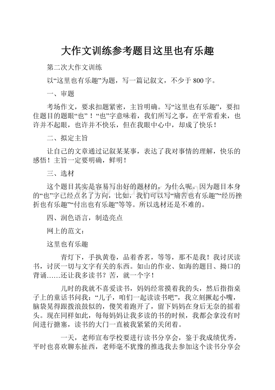 大作文训练参考题目这里也有乐趣Word格式文档下载.docx