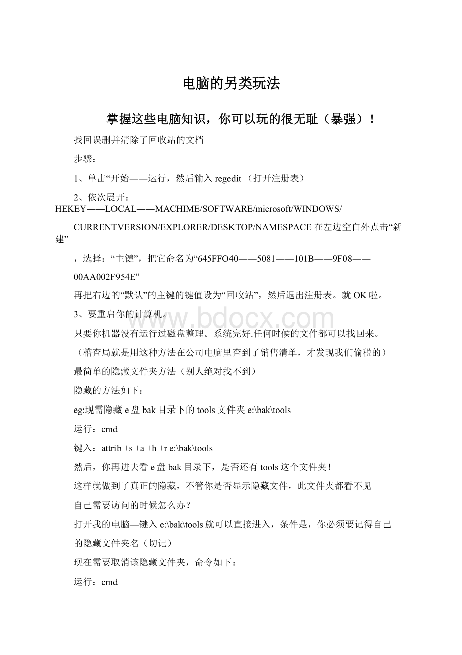 电脑的另类玩法Word格式文档下载.docx