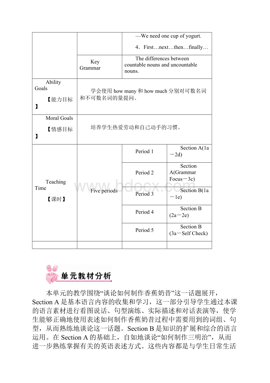 精校版人教版新目标八年级英语上册Unit 8 单元教案Word表格版.docx_第2页