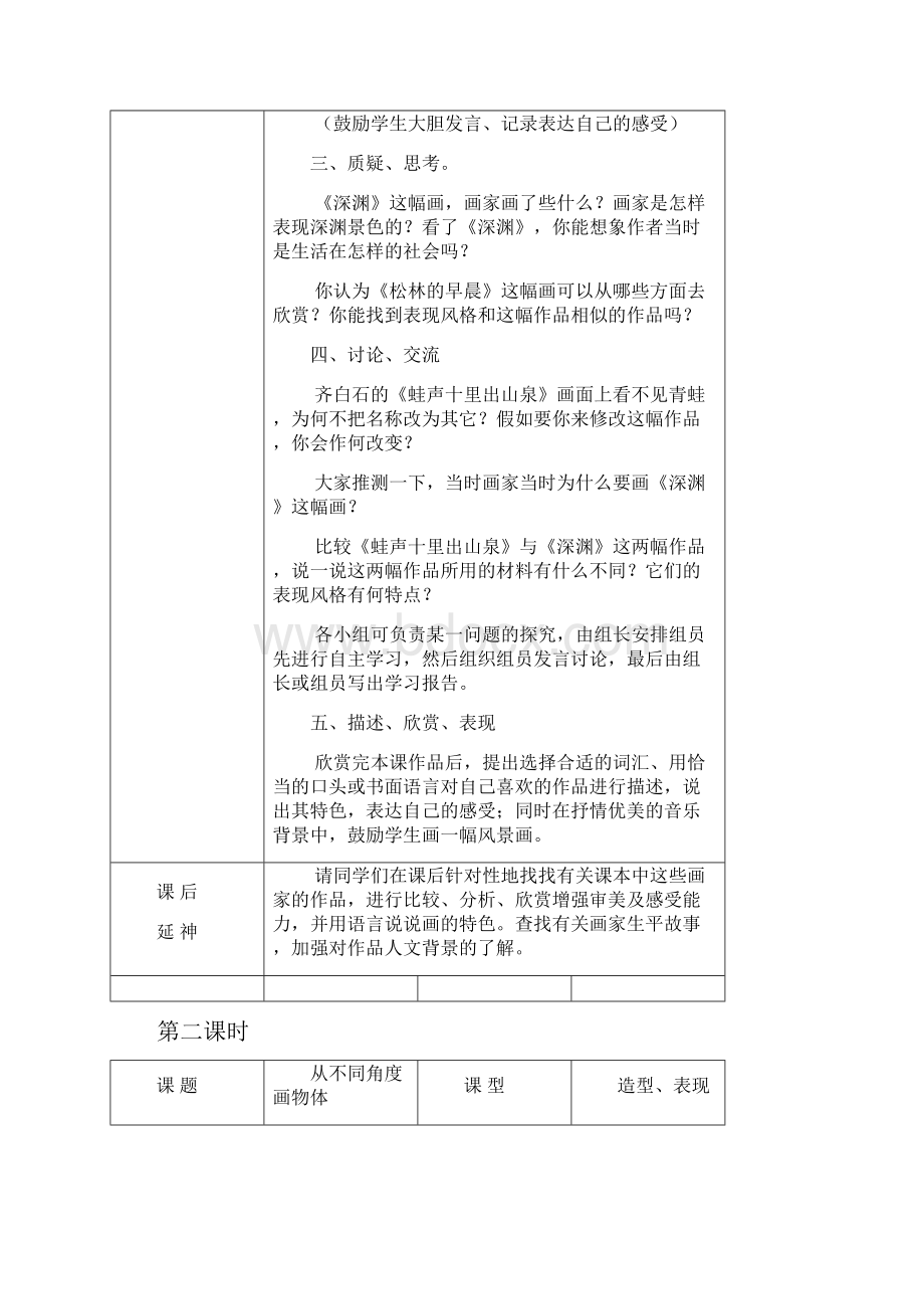 岭南版四年级下册美术教案.docx_第2页