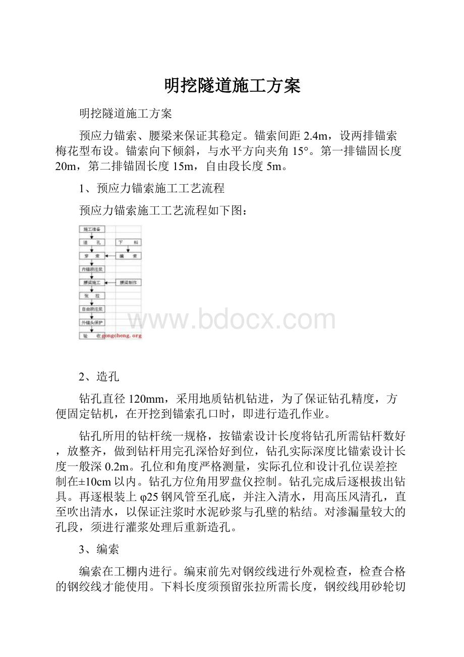 明挖隧道施工方案.docx_第1页