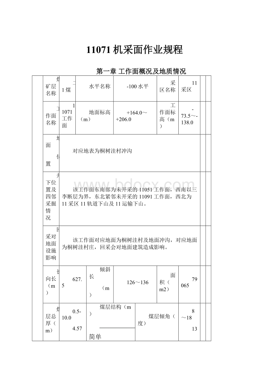 11071机采面作业规程.docx