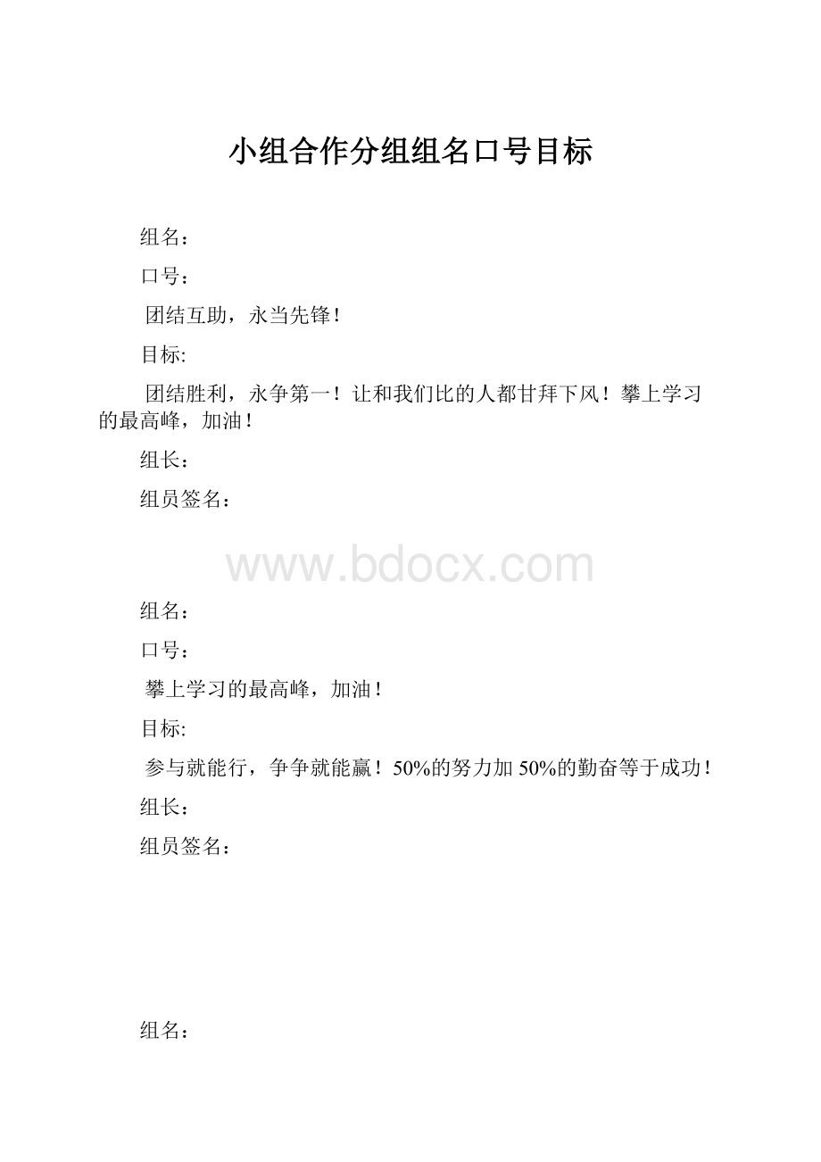 小组合作分组组名口号目标.docx_第1页