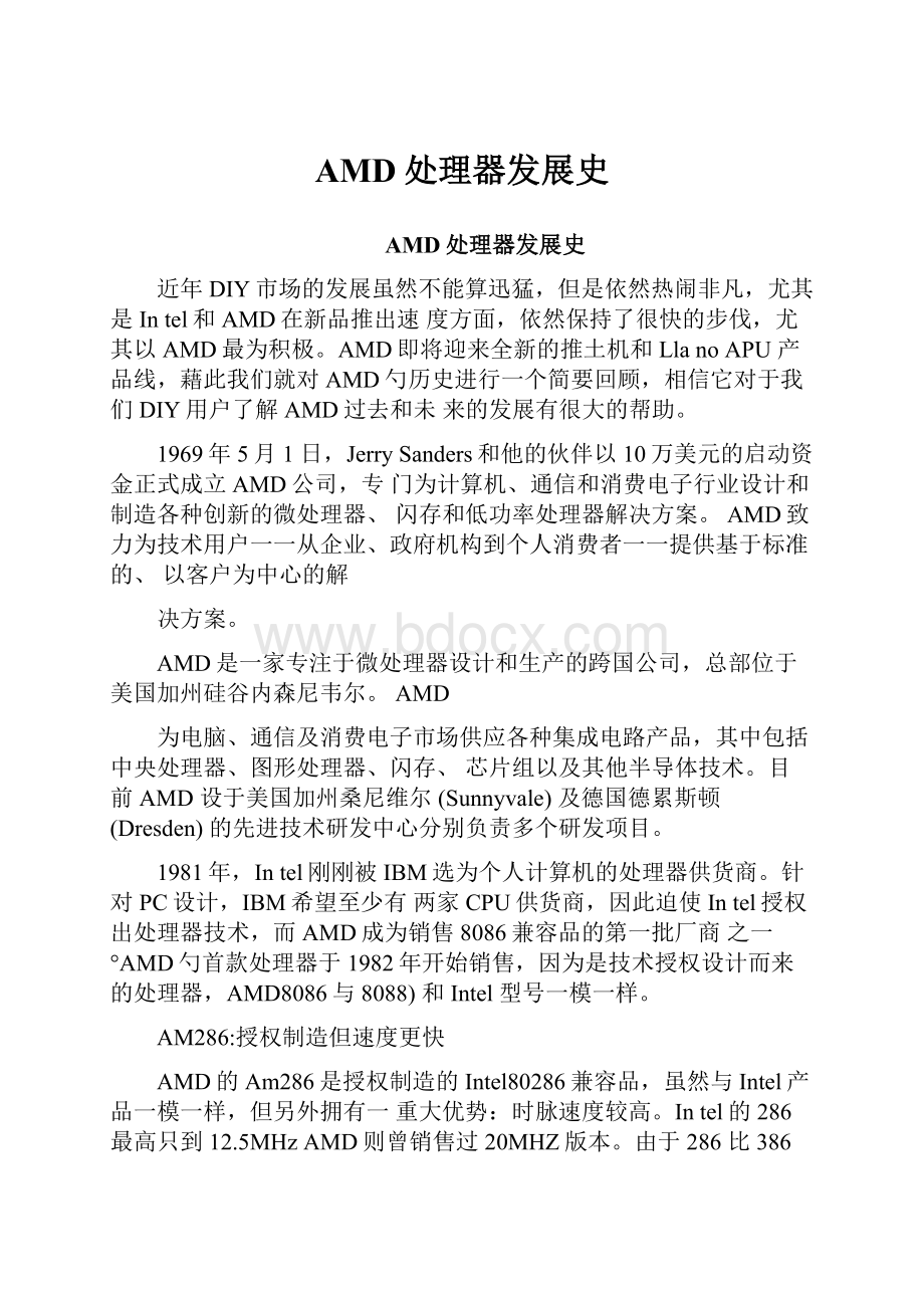 AMD处理器发展史Word格式文档下载.docx_第1页