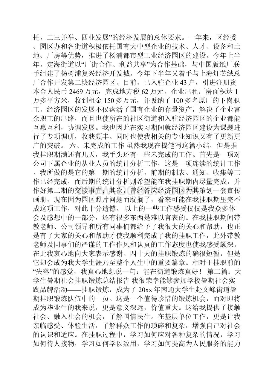 优秀大学生暑期社会挂职锻炼总结报告Word文件下载.docx_第3页