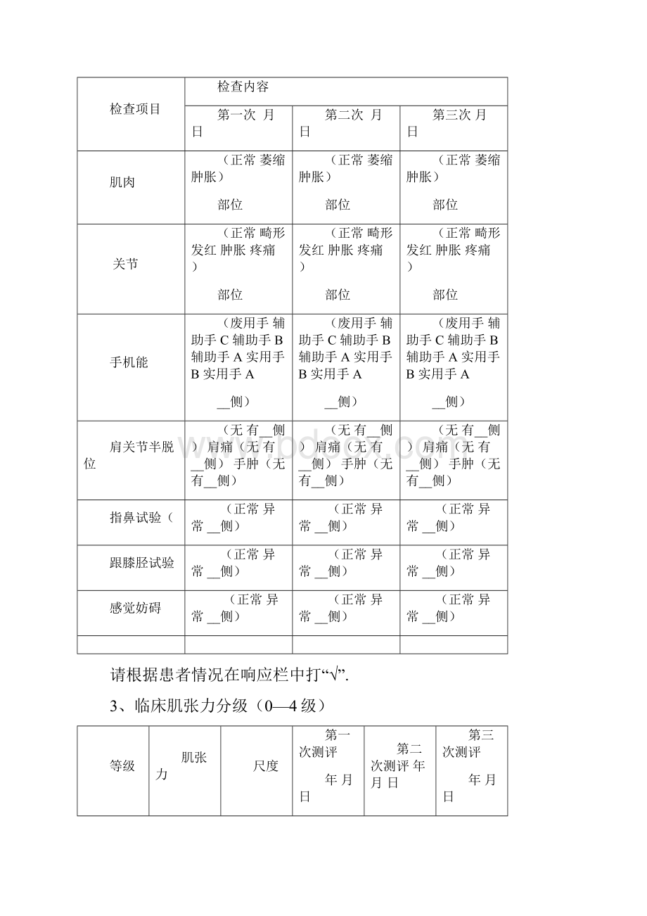 经典康复病历模板Word格式.docx_第2页