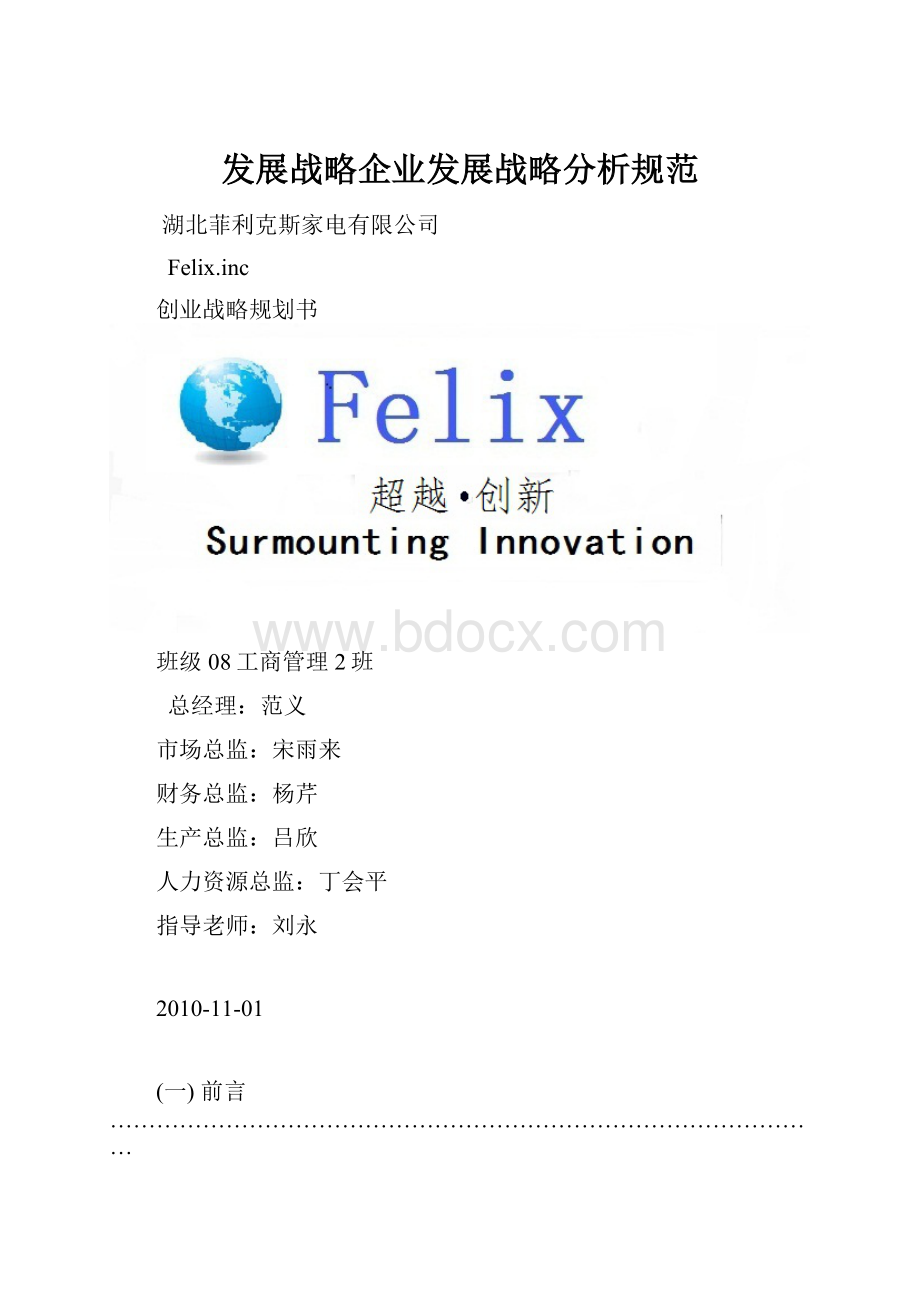 发展战略企业发展战略分析规范Word格式文档下载.docx