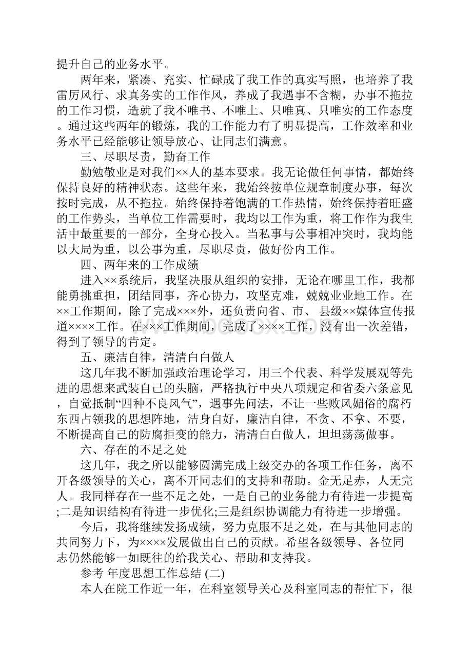 度思想工作总结五篇范文.docx_第2页