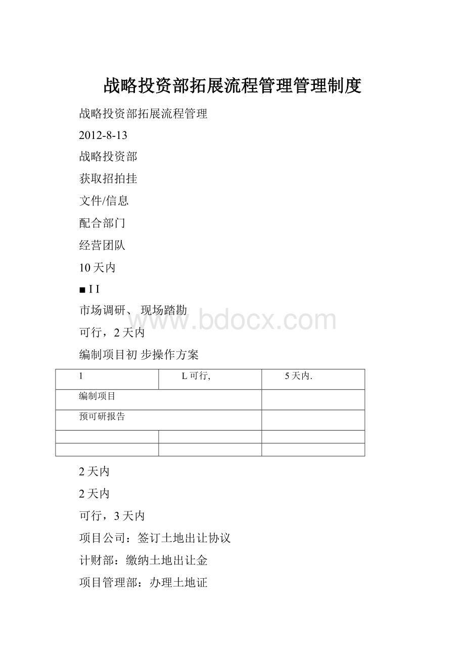 战略投资部拓展流程管理管理制度.docx_第1页