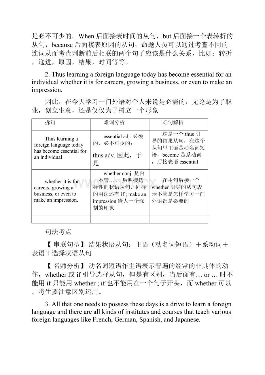 同等学力英语真题阅读理解精选50句经典句型分析Word下载.docx_第2页