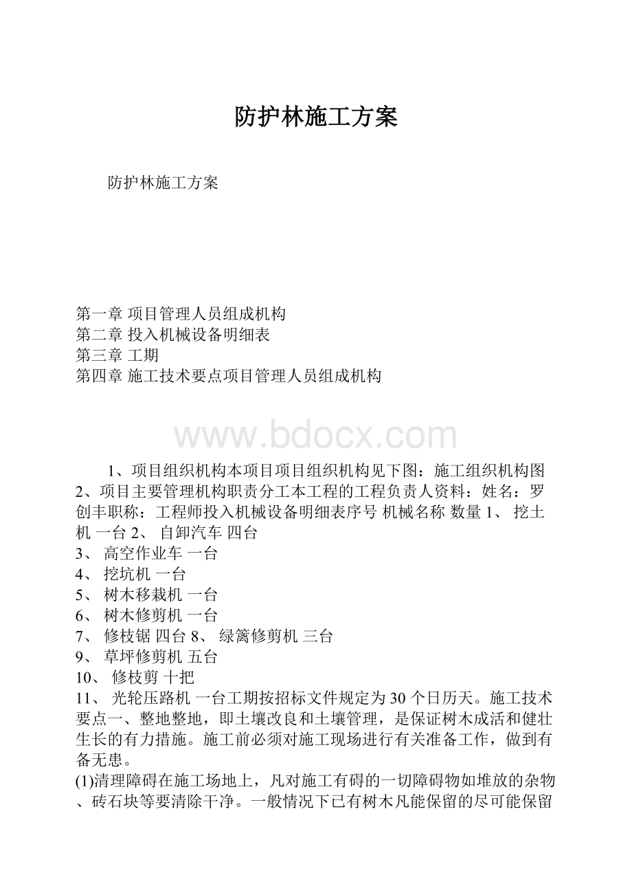 防护林施工方案.docx