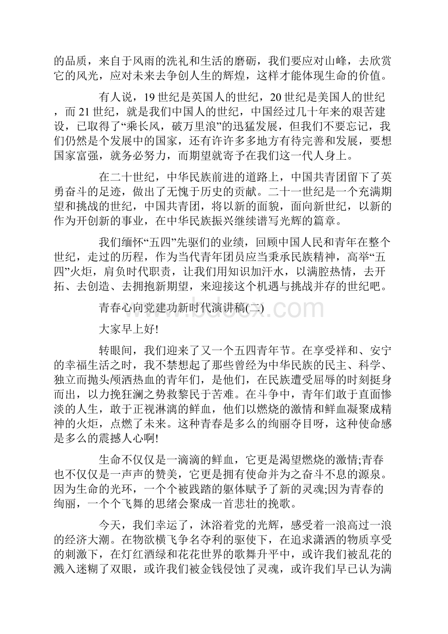 青春心向党建功新时代演讲稿5篇精选.docx_第2页