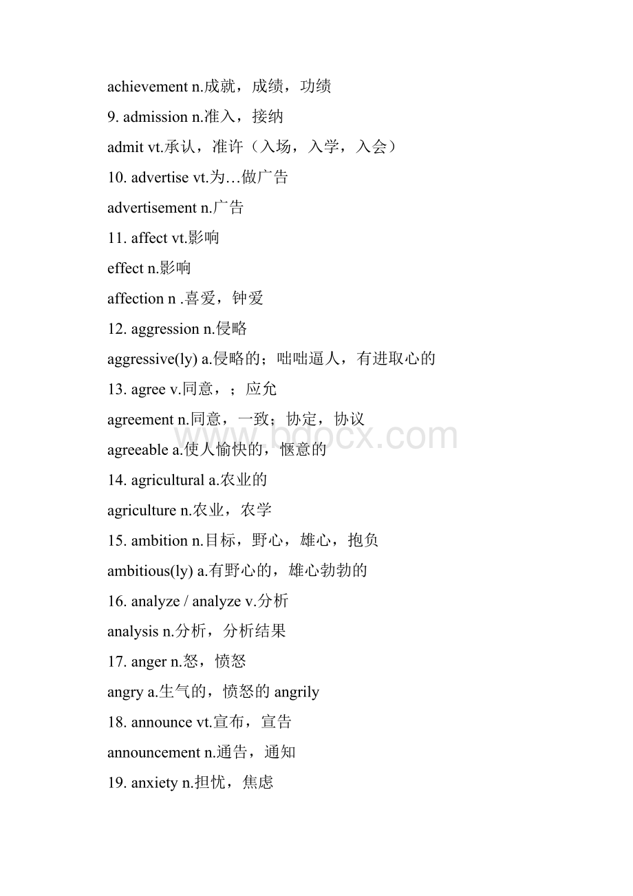 常见高考词汇各种词性变化Word格式文档下载.docx_第2页