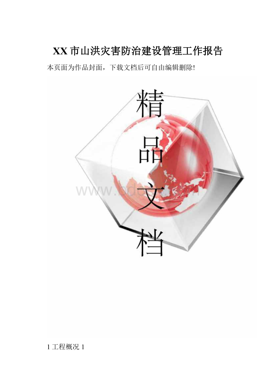 XX市山洪灾害防治建设管理工作报告.docx_第1页