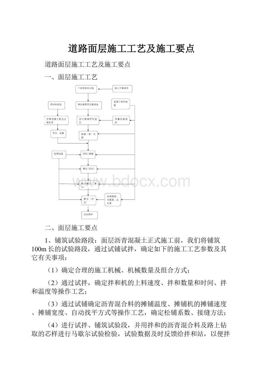 道路面层施工工艺及施工要点.docx