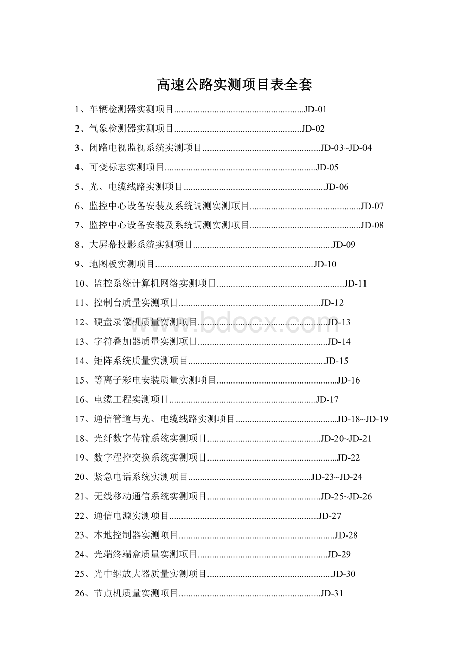 高速公路实测项目表全套Word文件下载.docx_第1页