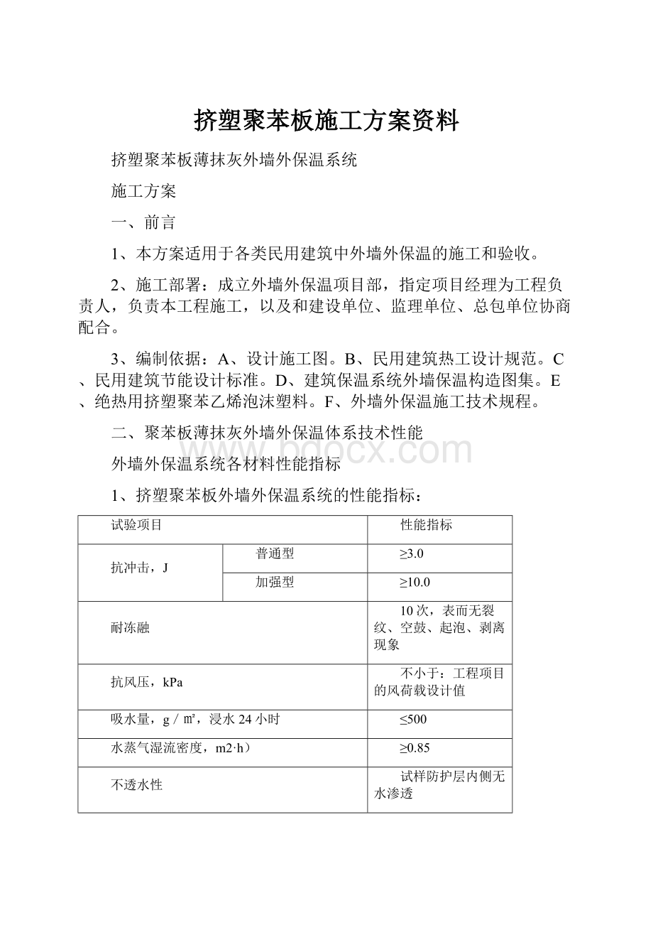 挤塑聚苯板施工方案资料Word文档格式.docx