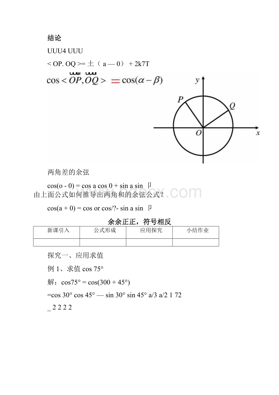 高中新课程数学苏教必修四两角和与差的余弦.docx_第3页